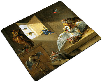 Podkładka Rodzina sów, innych ptaków i kota Jan van Kessel (starszy) 24x19cm