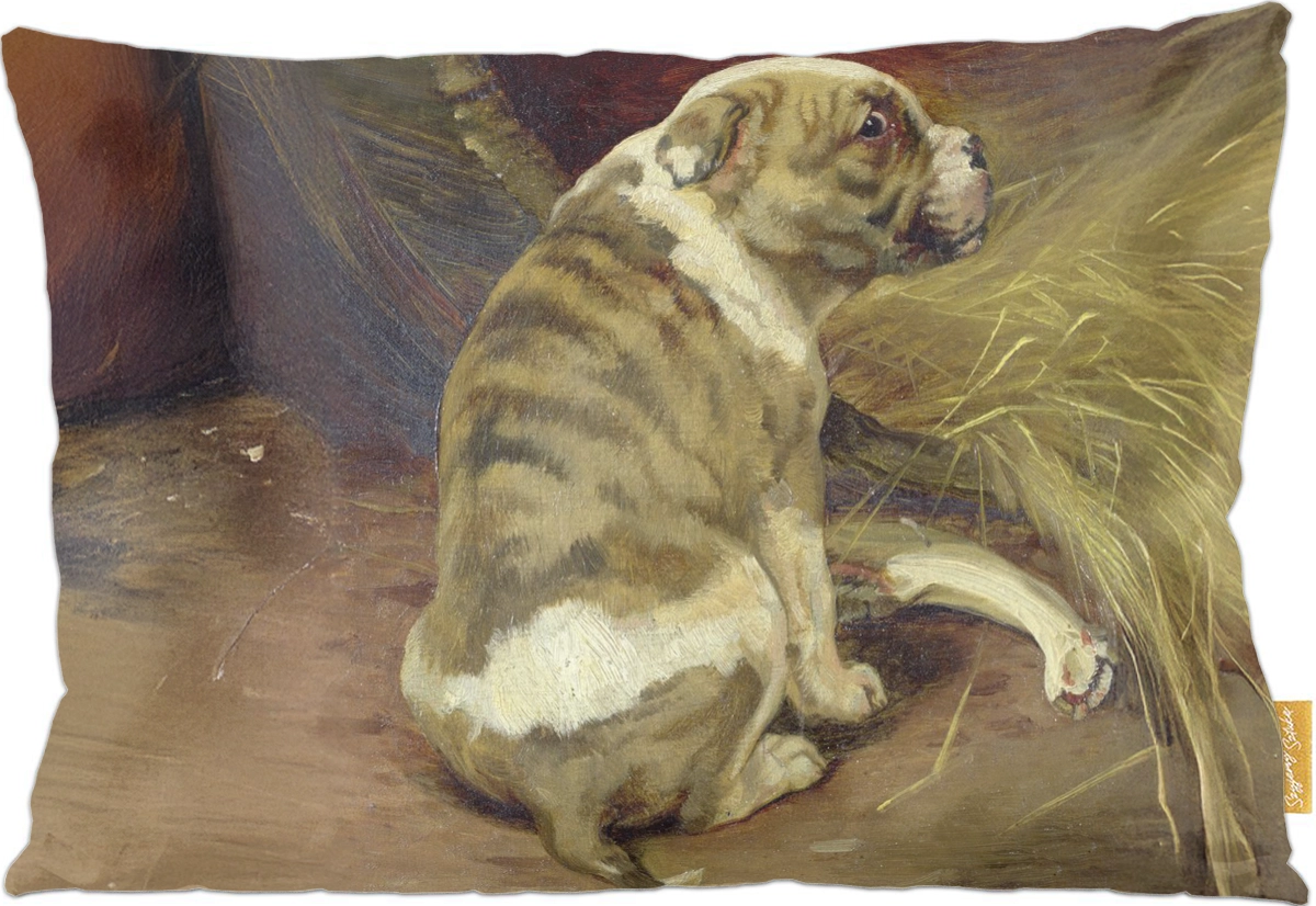 Poduszka dekoracyjna na prezent z obrazem Daj psu kość William Henry Hamilton Trood Szyjemy Sztukę