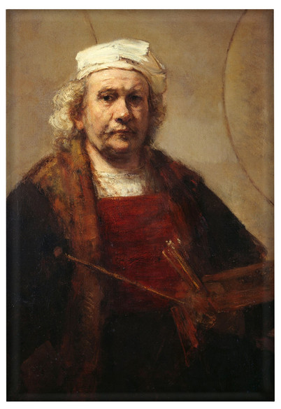 Magnes Autoportret z dwoma kołami Rembrandt