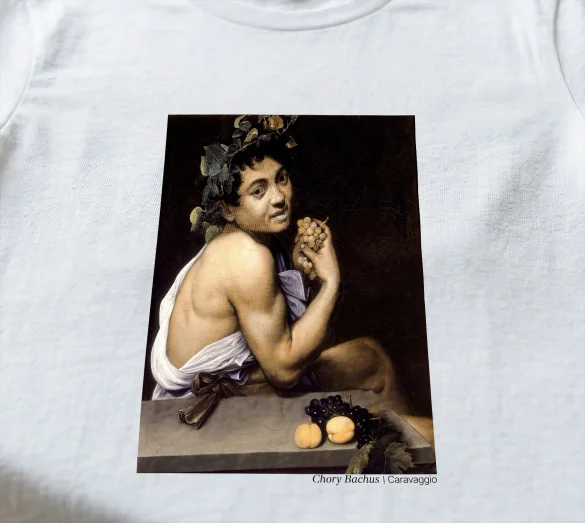 Koszulka z nadrukiem Chory Bachus Caravaggio