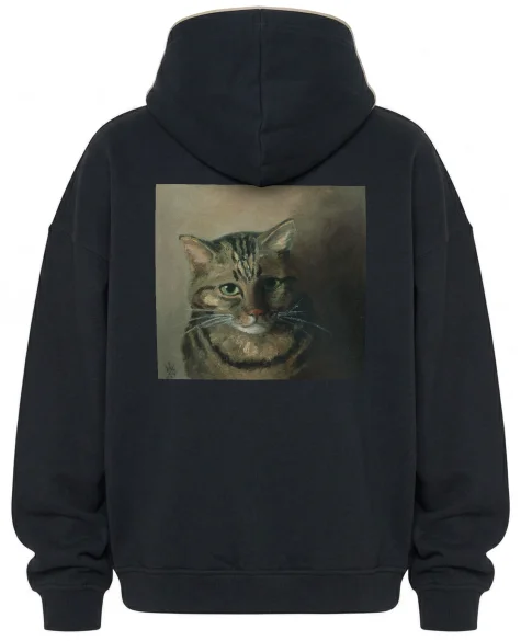 Bluza oversize Studium głowy kota tabby Louis Wain