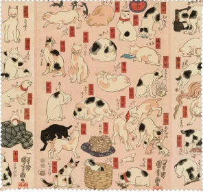 Ściereczka do okularów 55 kotów reprezentujących pięćdziesiąt trzy stacje Tokaido Utagawa Kuniyoshi