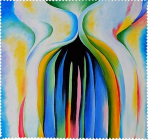 Ściereczka do okularów Szare linie z czarnym, niebieskim i żółtym Georgia O’Keeffe