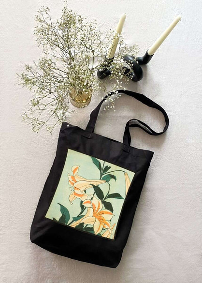Torba z naszywką Lilie Katsushika Hokusai
