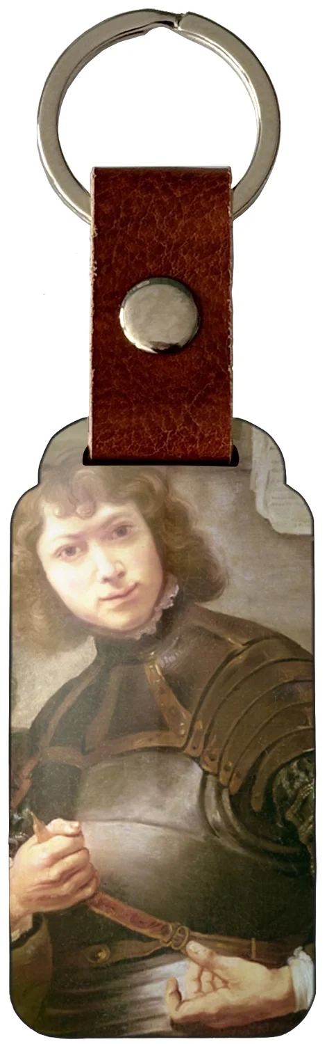 Brelok Młody mężczyzna w złotej zbroi Rembrandt