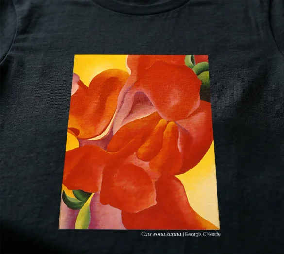 Koszulka z nadrukiem czerwona kanna Georgia O’Keeffe
