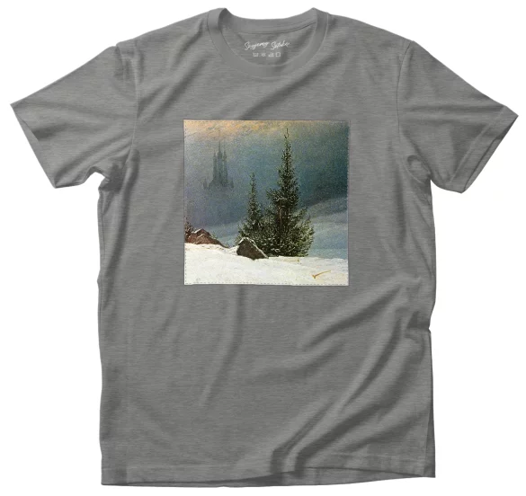 Koszulka z naszywką Pejzaż zimowy Caspar David Friedrich