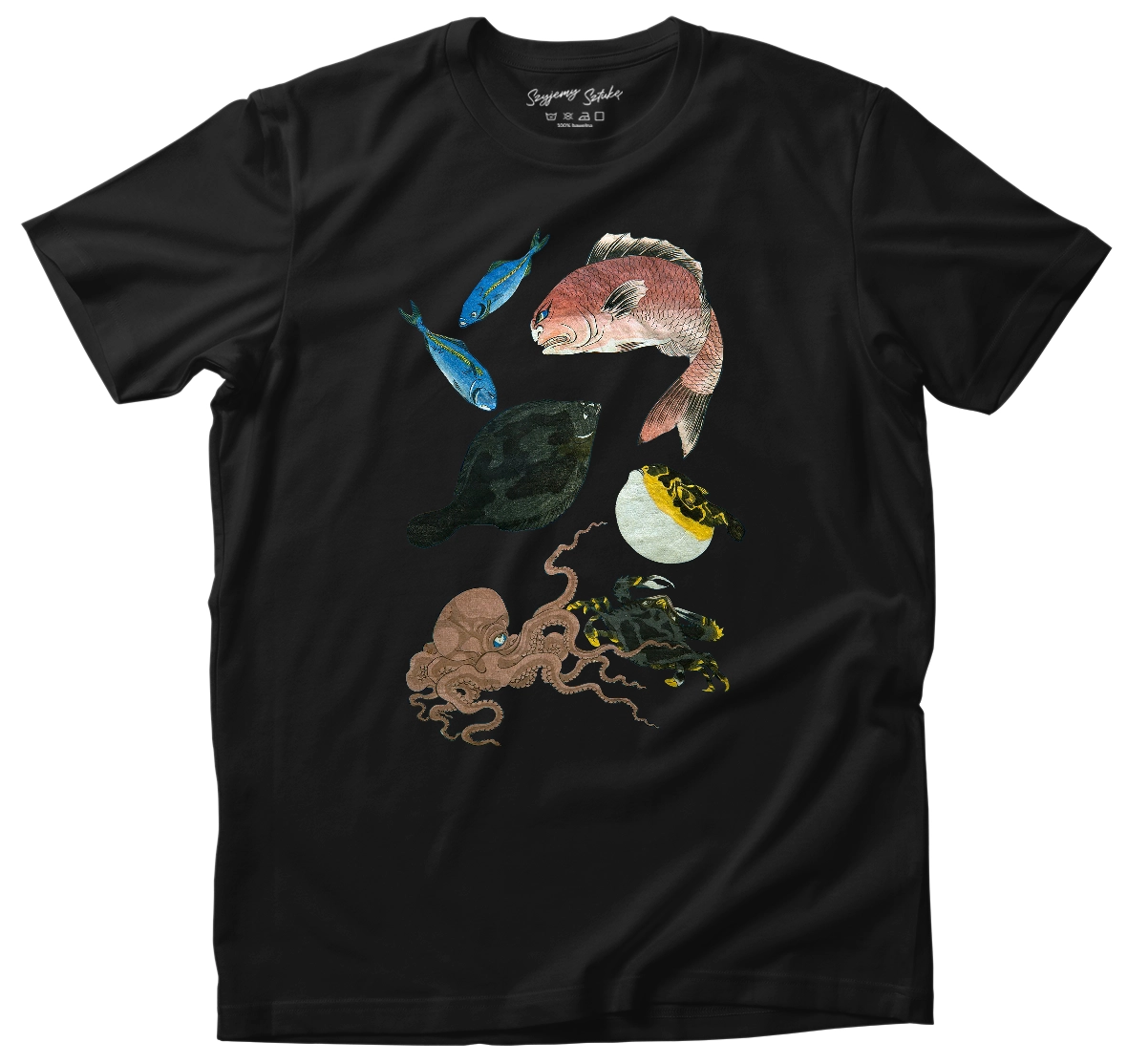Koszulka Umysły ryb Utagawa Kuniyoshi– koszulka z nadrukiem obrazu, t-shirt ze sztuką