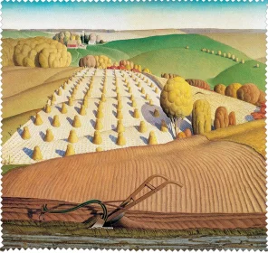 Ściereczka do okularów Fall Plowing Grant Wood