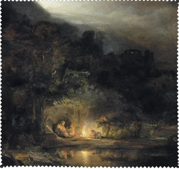 Ściereczka do okularów Krajobraz z odpoczynkiem podczas Ucieczki do Egiptu Rembrandt