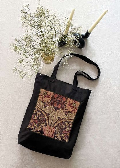 Torba z naszywką Tkanina z wiciokrzewem William Morris