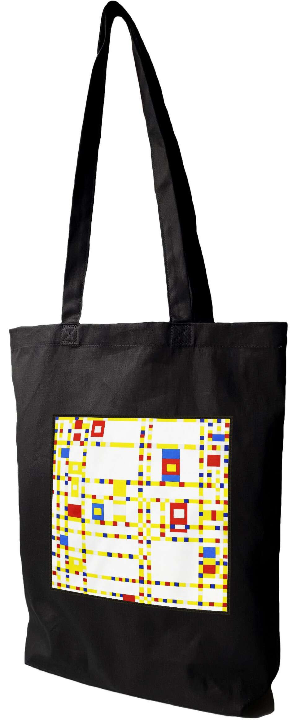 Torba z naszywką Broadway Boogie Woogie Piet Mondrian, Czarna