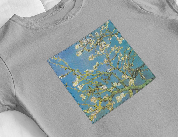 Bluzka damska z naszywką Kwitnący migdałowiec Vincent Van Gogh