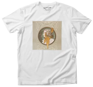 Koszulka z naszywką Bizantyjskie głowy: blondynka Alfons Mucha