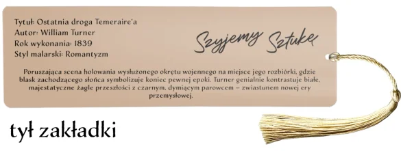 Zakładka do książki Bitwa Temeraire William Turner