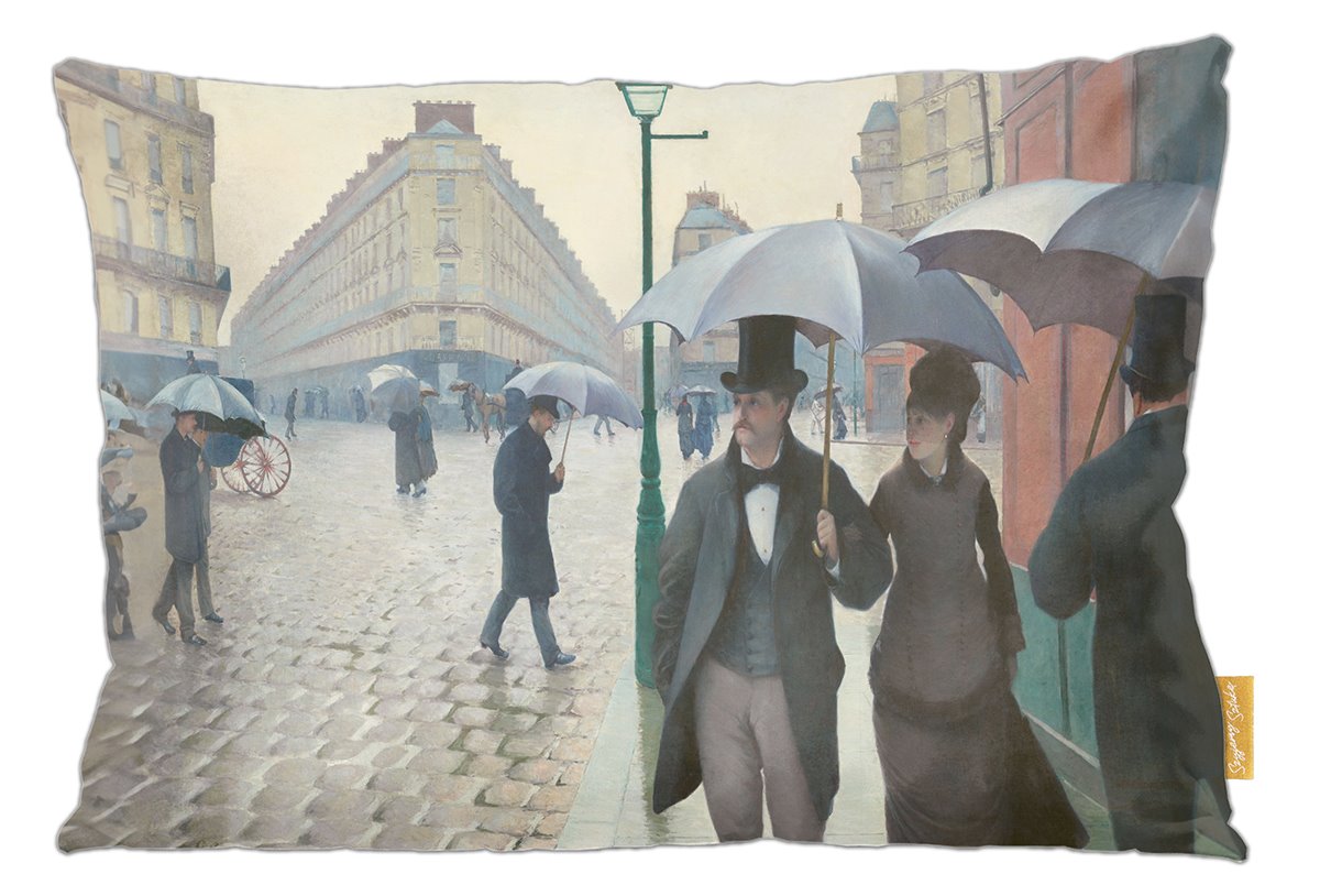 Poduszka dekoracyjna na prezent z obrazem Paryż. Deszczowy dzień Gustave Caillebotte Szyjemy Sztukę