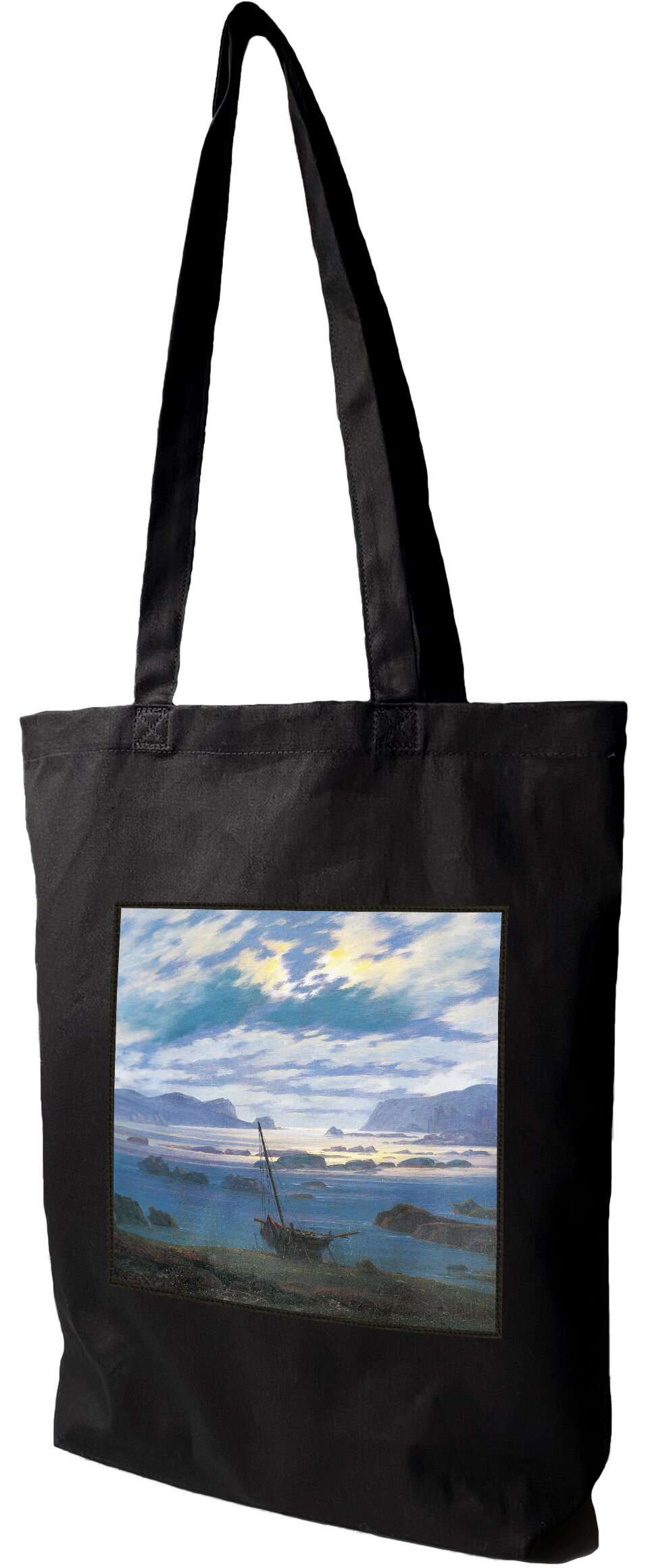 Torba z naszywką Morze Północne w świetle księżyca Caspar David Friedrich, Czarna
