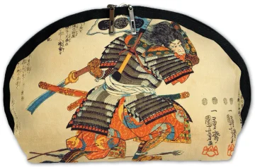 Kosmetyczka Samuraj Kiyokazu z naginatą Utagawa Kuniyoshi