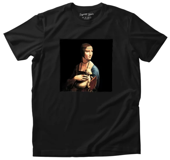 Koszulka z naszywką Dama z gronostajem Leonardo da Vinci