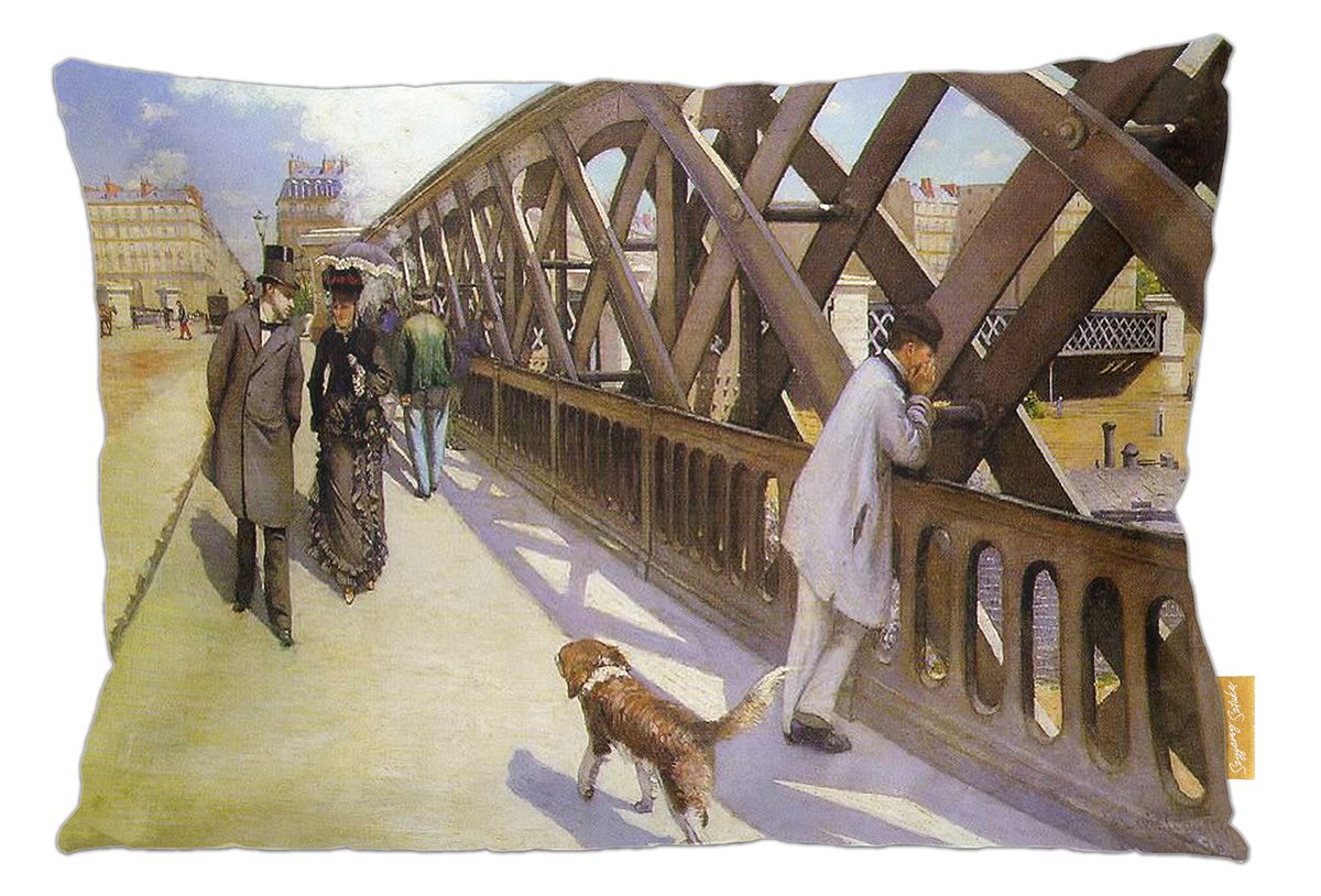 Poduszka dekoracyjna na prezent z obrazem Most Europy Gustave Caillebotte Szyjemy Sztukę