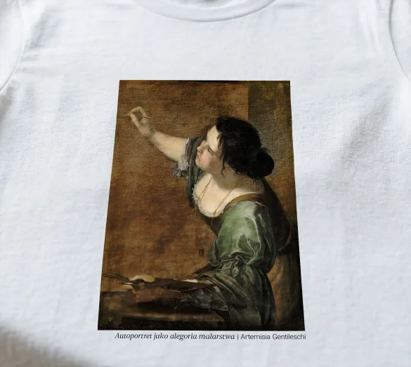 Koszulka z nadrukiem Autoportret jako alegoria malarstwa Artemisia Gentileschi
