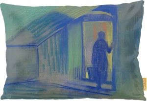 Poduszka Alte Frau beim Betreten von Schloss Pretzfeld (Stara kobieta wchodząca do zamku Pretzfeld) Curt Herrmann