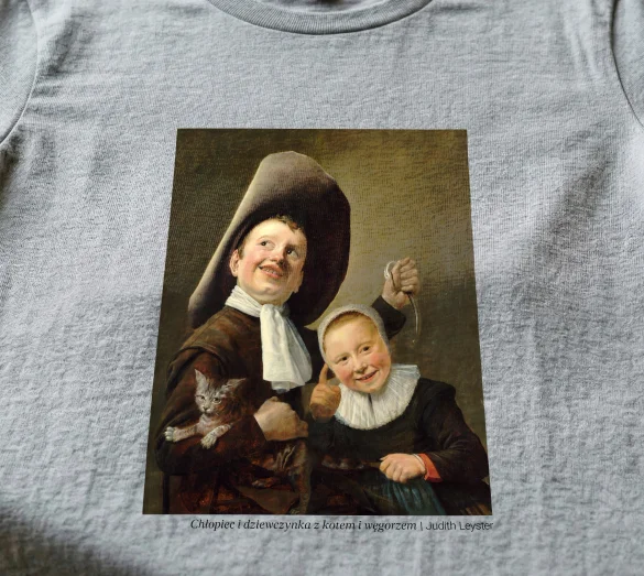 Bluzka damska Chłopiec i dziewczynka z kotem i węgorzem Judith Leyster