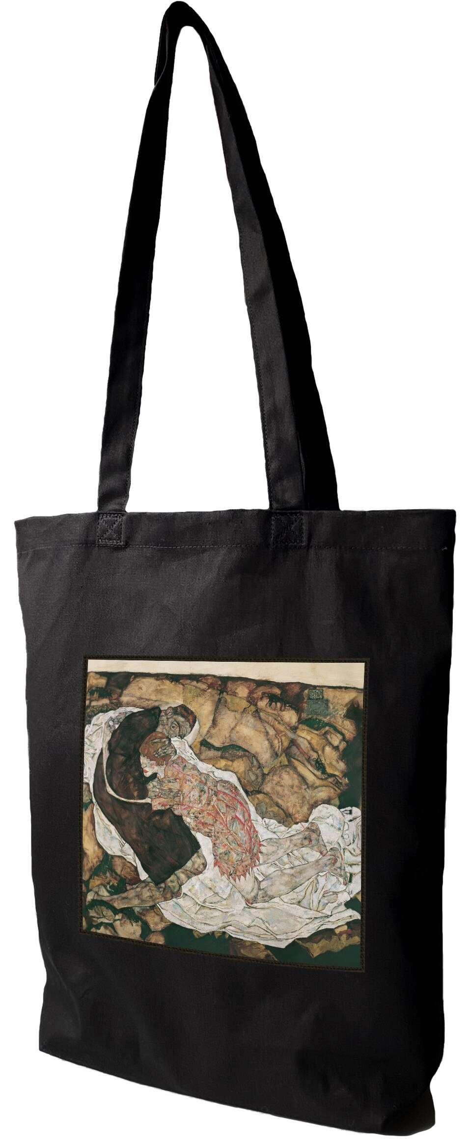 Torba z naszywką Death and the Maiden Egon Schiele, Czarna
