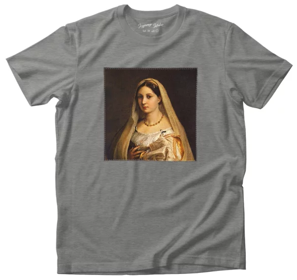 Koszulka z naszywką Portret kobiety Rafael Santi