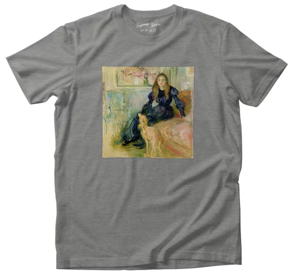 Koszulka z naszywką Julie Manet i jej piesek Laërte Berthe Morisot