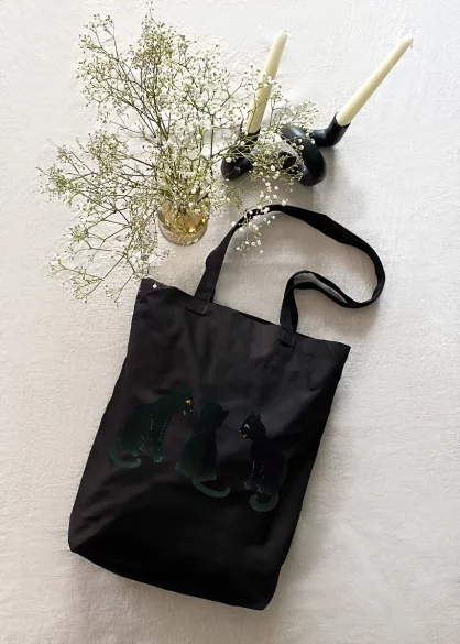 Torba bawełniana Czarne koty na śniegu Louis Wain