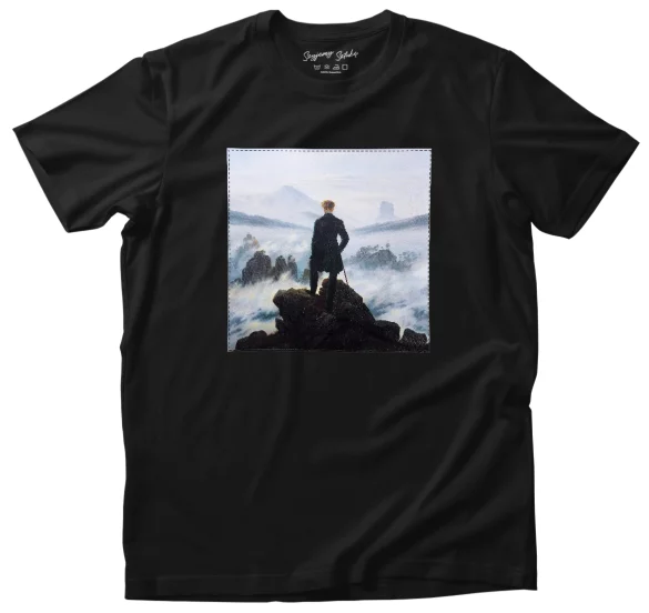 Koszulka z naszywką Wędrowiec nad morzem mgły Caspar David Friedrich