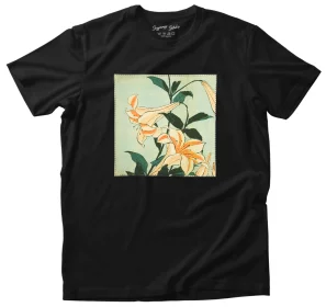 Koszulka z naszywką Lilie Katsushika Hokusai