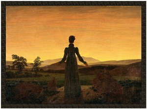 Naszywka Kobieta na tle zachodzącego słońca Caspar David Friedrich