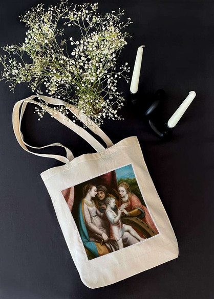 Torba z naszywką Mistyczne zaślubiny świętej Katarzyny Sofonisba Anguissola