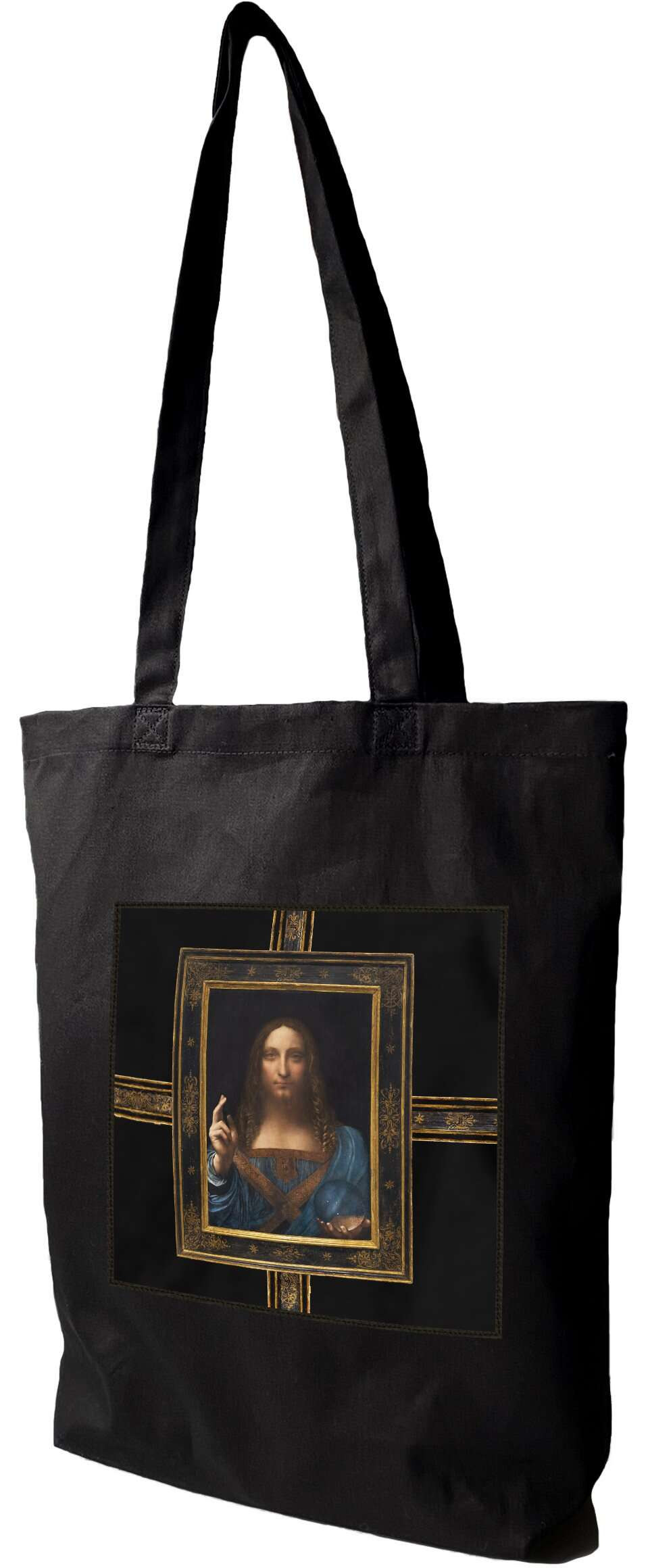 Torba z naszywką Zbawiciel świata Leonardo da Vinci, Czarna