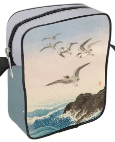 Torba Listonoszka Pięć mew nad skałą w morzu Ohara Koson