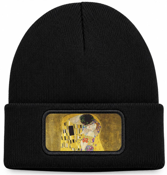 Czapka zimowa Pocałunek Gustav Klimt – czarna