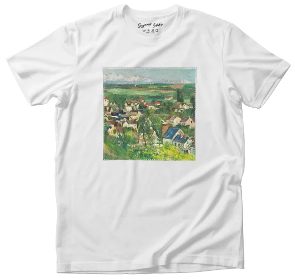 Koszulka z naszywką Auvers, widok panoramiczny Paul Cezanne