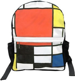 Plecak Szkolny Kompozycja w czerwieni, żółci, błękicie i czerni Piet Mondrian