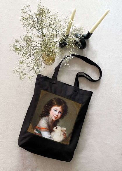Torba z naszywką Portret Elżbiety Mniszchówny z pieskiem Élisabeth Vigée-Lebrun