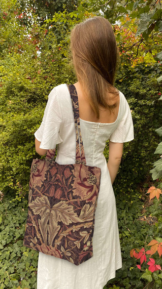 Torba na ramię shopper Tkanina z wiciokrzewem William Morris