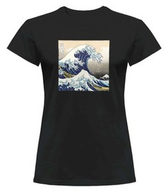 Bluzka damska z naszywką Wielka fala w Kanagawie Hokusai Katsushika