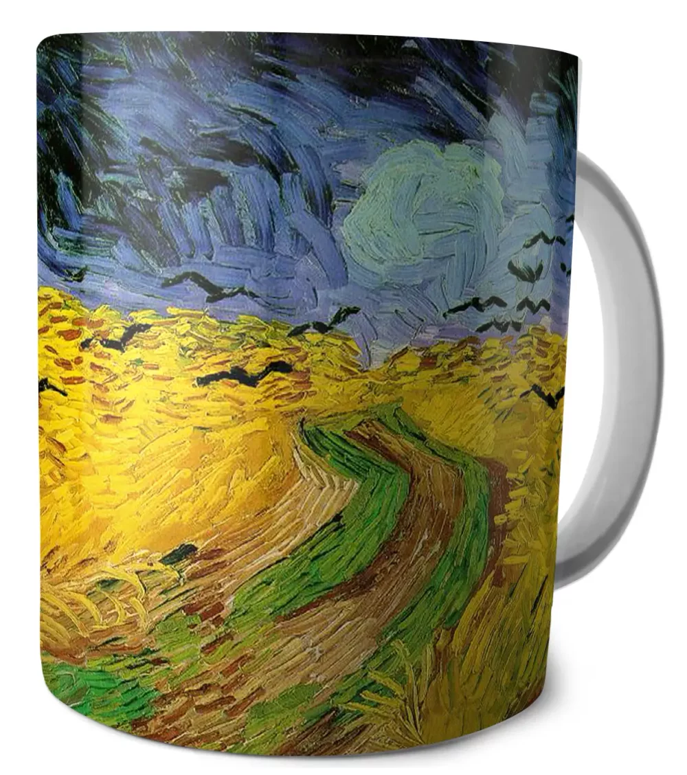 Kubek Pole pszenicy z krukami Vincent Van Gogh