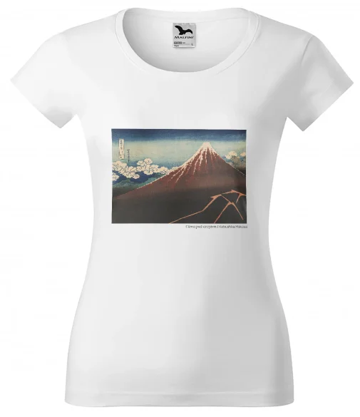 Bluzka damska Ulewa pod szczytem Katsushika Hokusai