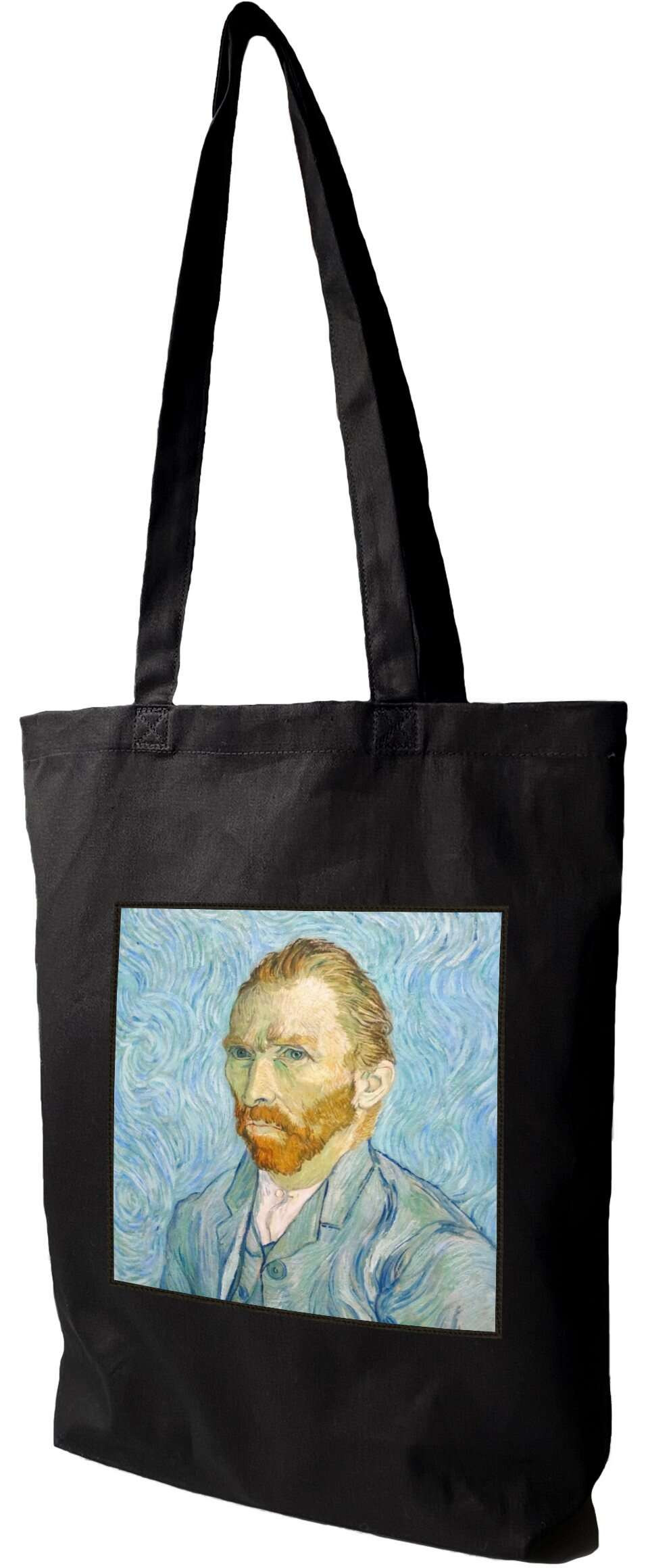Torba z naszywką Autoportret (F627) Vincent Van Gogh, Czarna