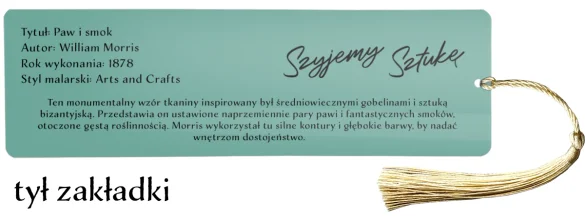 Zakładka do książki Paw i smok William Morris