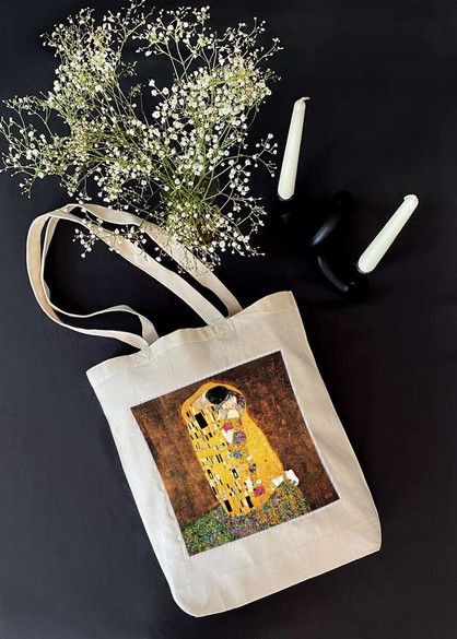 Torba z naszywką Pocałunek Gustav Klimt