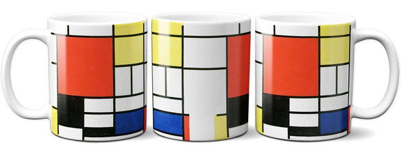 Kubek Kompozycja w czerwieni, żółci, błękicie i czerni Piet Mondrian