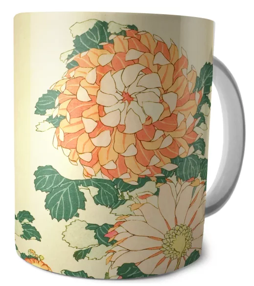 Kubek Chryzantemy i pszczoła Katsushika Hokusai